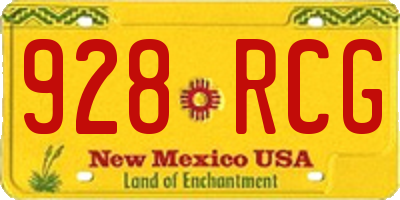 NM license plate 928RCG