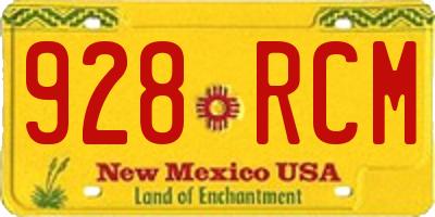NM license plate 928RCM