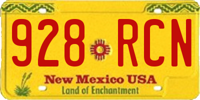 NM license plate 928RCN