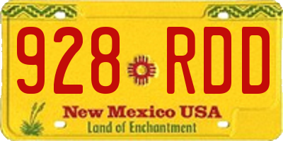 NM license plate 928RDD