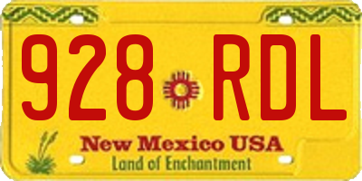 NM license plate 928RDL