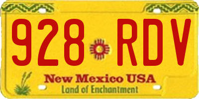 NM license plate 928RDV