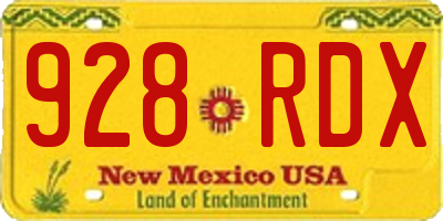 NM license plate 928RDX