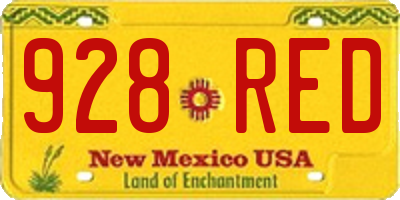 NM license plate 928RED