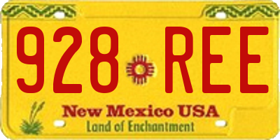 NM license plate 928REE