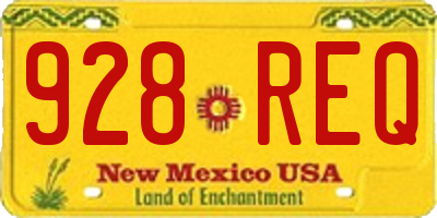 NM license plate 928REQ