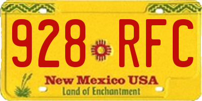 NM license plate 928RFC