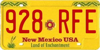 NM license plate 928RFE