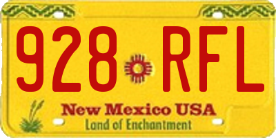 NM license plate 928RFL