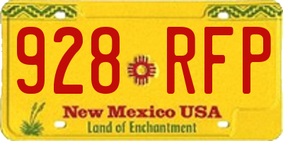 NM license plate 928RFP