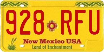 NM license plate 928RFU