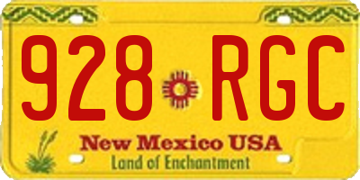 NM license plate 928RGC