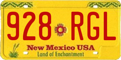 NM license plate 928RGL