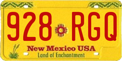 NM license plate 928RGQ