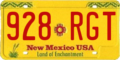 NM license plate 928RGT