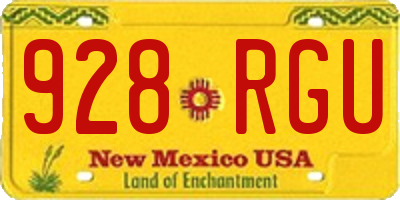 NM license plate 928RGU