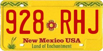 NM license plate 928RHJ