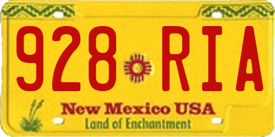 NM license plate 928RIA