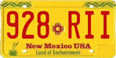 NM license plate 928RII