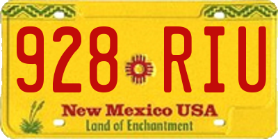 NM license plate 928RIU