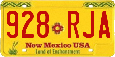 NM license plate 928RJA