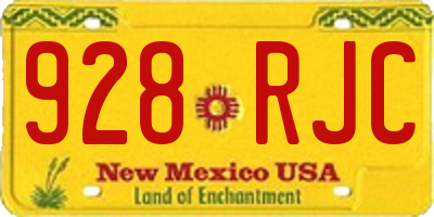 NM license plate 928RJC