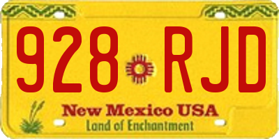 NM license plate 928RJD