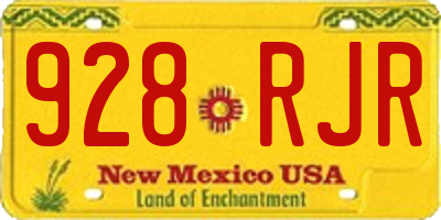 NM license plate 928RJR