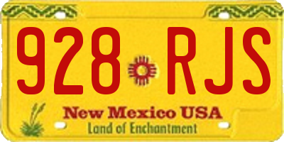 NM license plate 928RJS