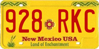NM license plate 928RKC