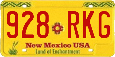NM license plate 928RKG