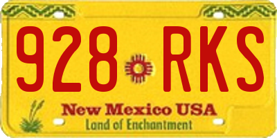 NM license plate 928RKS