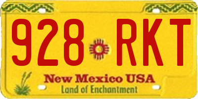 NM license plate 928RKT
