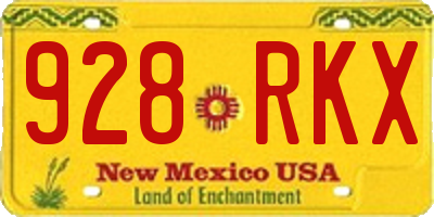 NM license plate 928RKX
