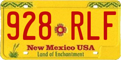 NM license plate 928RLF