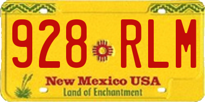 NM license plate 928RLM