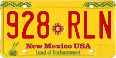 NM license plate 928RLN