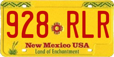 NM license plate 928RLR