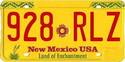 NM license plate 928RLZ