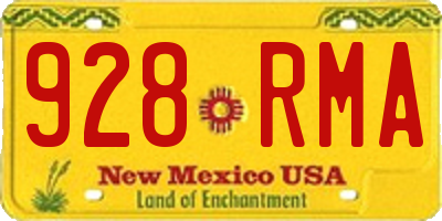 NM license plate 928RMA