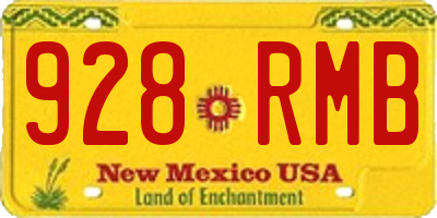 NM license plate 928RMB