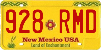 NM license plate 928RMD