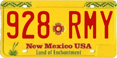 NM license plate 928RMY