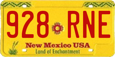 NM license plate 928RNE