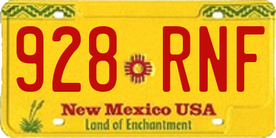 NM license plate 928RNF