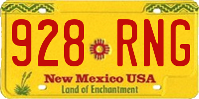 NM license plate 928RNG