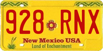 NM license plate 928RNX