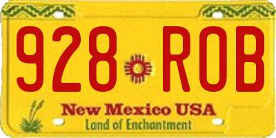 NM license plate 928ROB