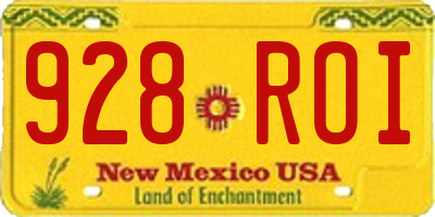 NM license plate 928ROI