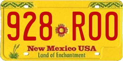 NM license plate 928ROO